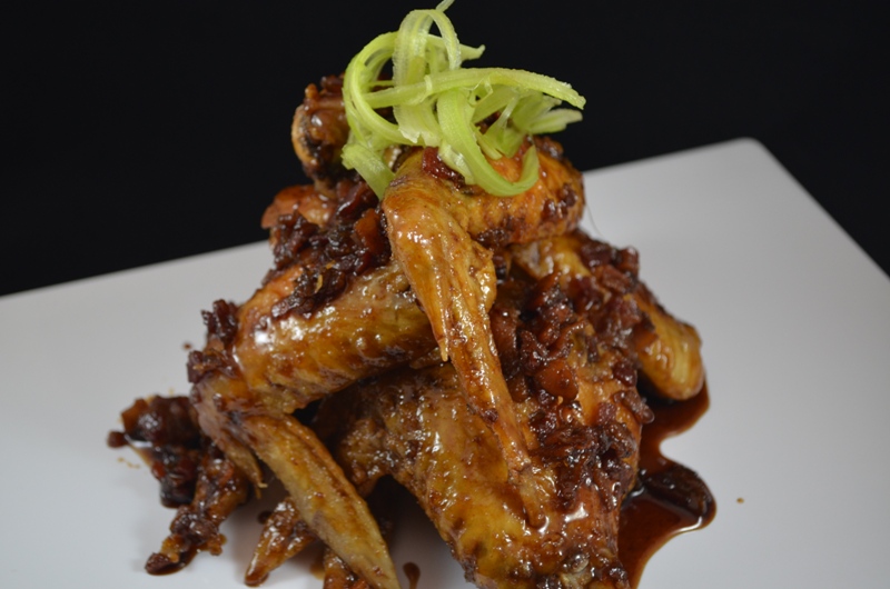 Chicken Wing Confit with Bacon Marmalade