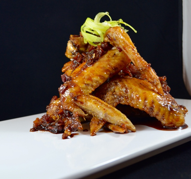 Chicken Wing Confit with Bacon Marmalade